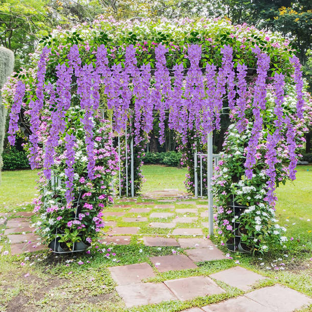 Gracie Oaks Silk Wisteria Stems, Bushes, And Sprays Arrangement Wayfair